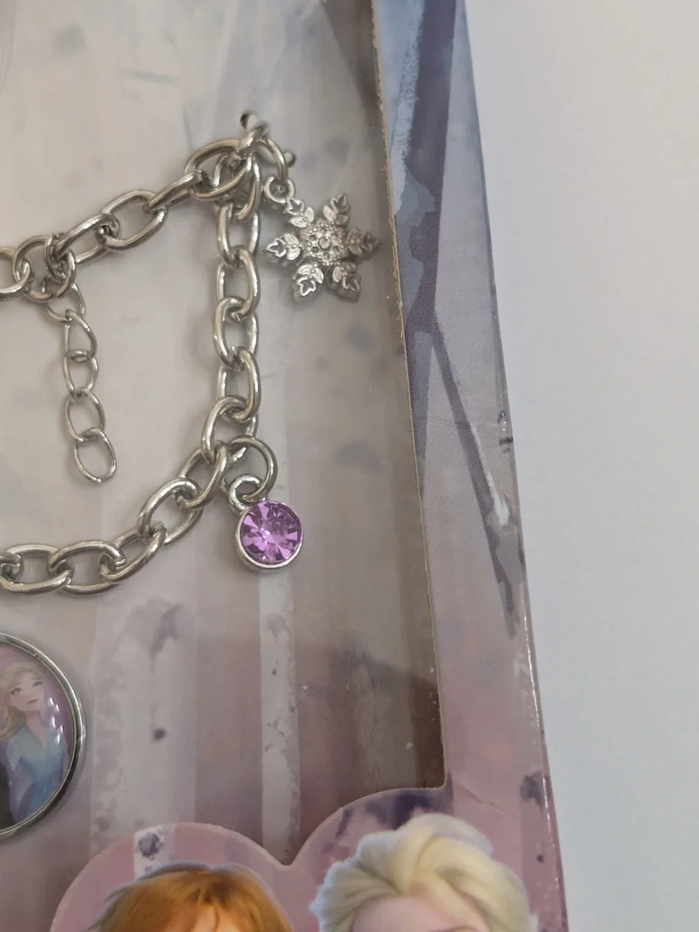 Disney Frozen II Anna Elsa Charm Bracelet Silver Tone NIB Snowflake